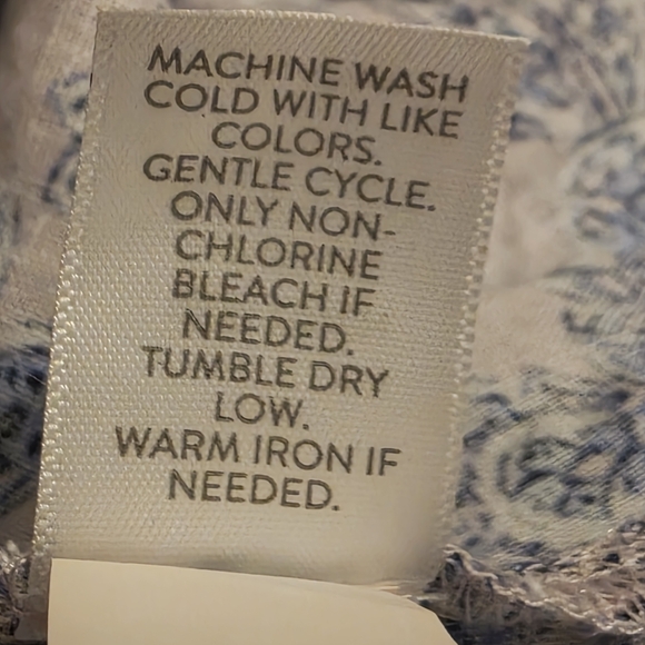 J Jill Love Linen Pink & Blue Tunic Top Paisley Floral Casual Beachy Women's 2X - Picture 7 of 10